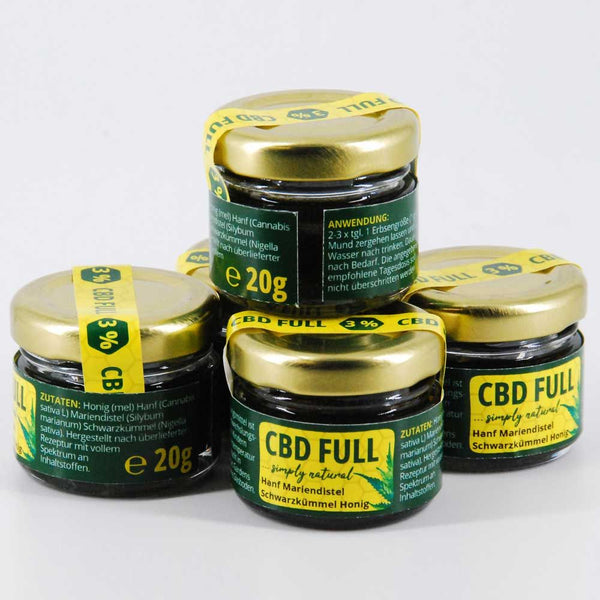 3% 20g CBD FULL Hanf, Mariendistel, Schwarzkümmel, Honig