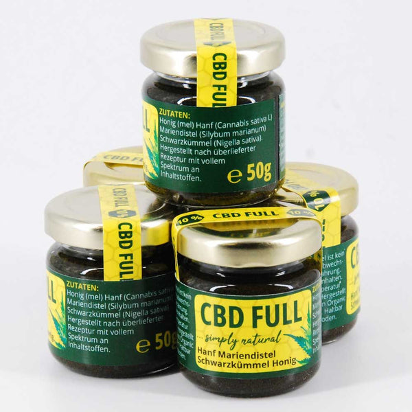 10% 50g CBD FULL Hanf, Mariendistel, Schwarzkümmel, Honig