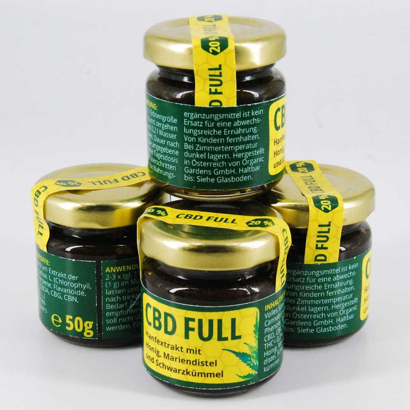 20% 50g CBD FULL Hanf, Mariendistel, Schwarzkümmel, Honig