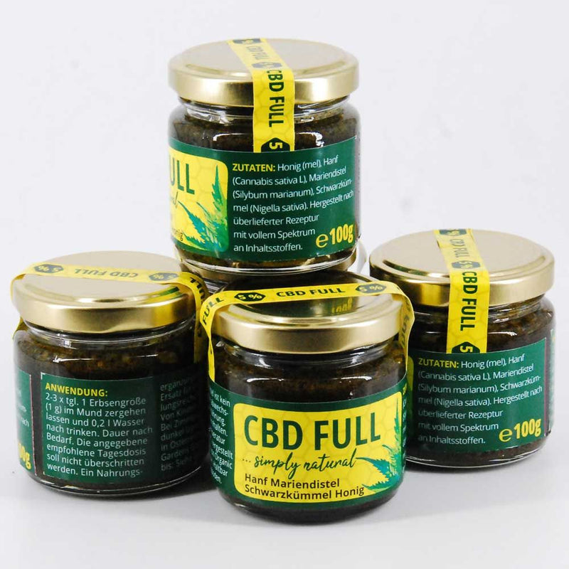 5% 100g CBD FULL Hanf, Mariendistel, Schwarzkümmel, Honig