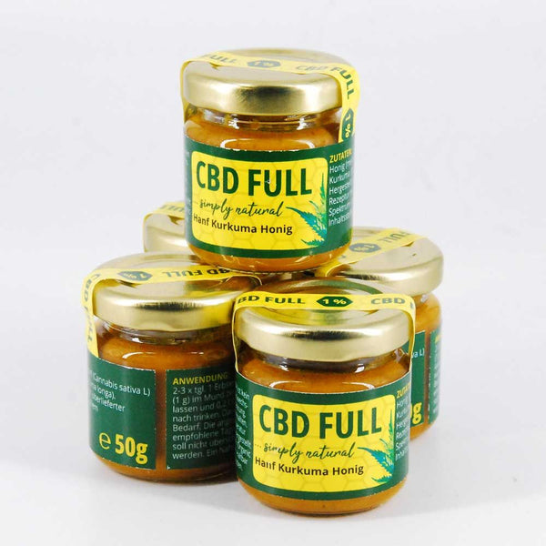 1% 100g CBD FULL Hanf, Kurkuma, Honig